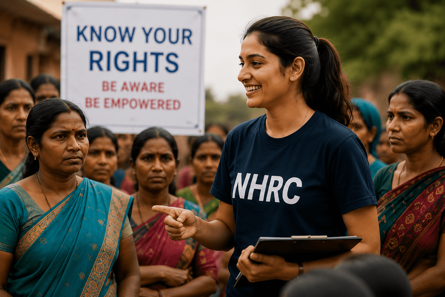 NHRC volunteers at a rights awareness event